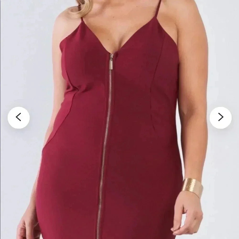 Haute Monde Burgandy Bodycon Date‎ Night Mini Dress size Large
